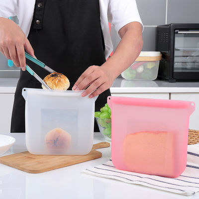 Harmless Silicone Food Pouch Durable , 1000ML A Style Silicone Gallon Freezer Bags