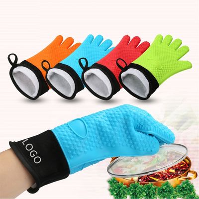 Double BBQ Silicone Oven Gloves Heat Resistant Harmless Practical