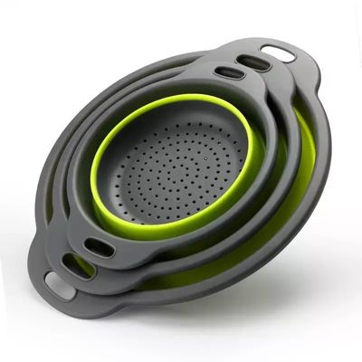 Nontoxic Silicone Collapsible Colander Strainer Odorless Multipurpose